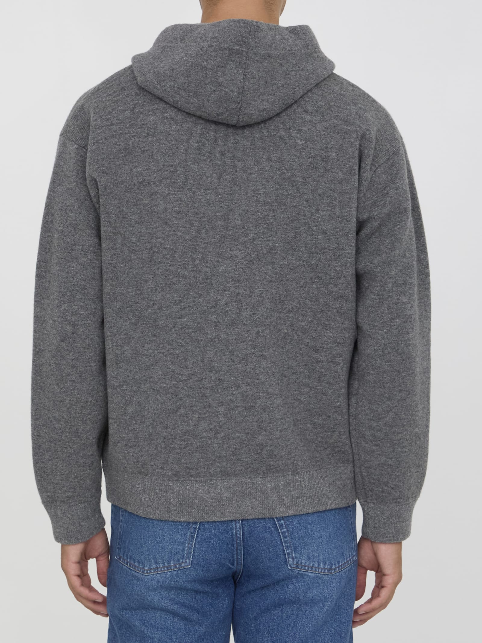 Shop Roberto Collina Zip-up Hooded Sweater In Grey