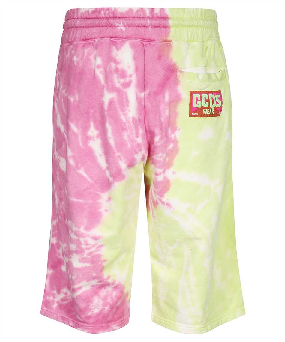 Gcds Tie Dye Sports Bermuda Shorts With Logo In Pink