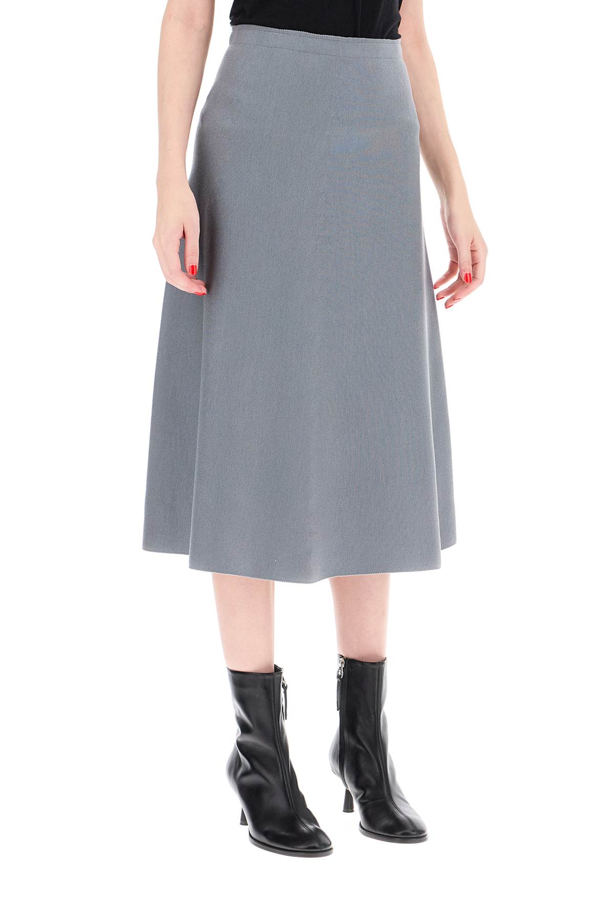 Shop Mrz Flared Knit Skirt In Ferro (grey)