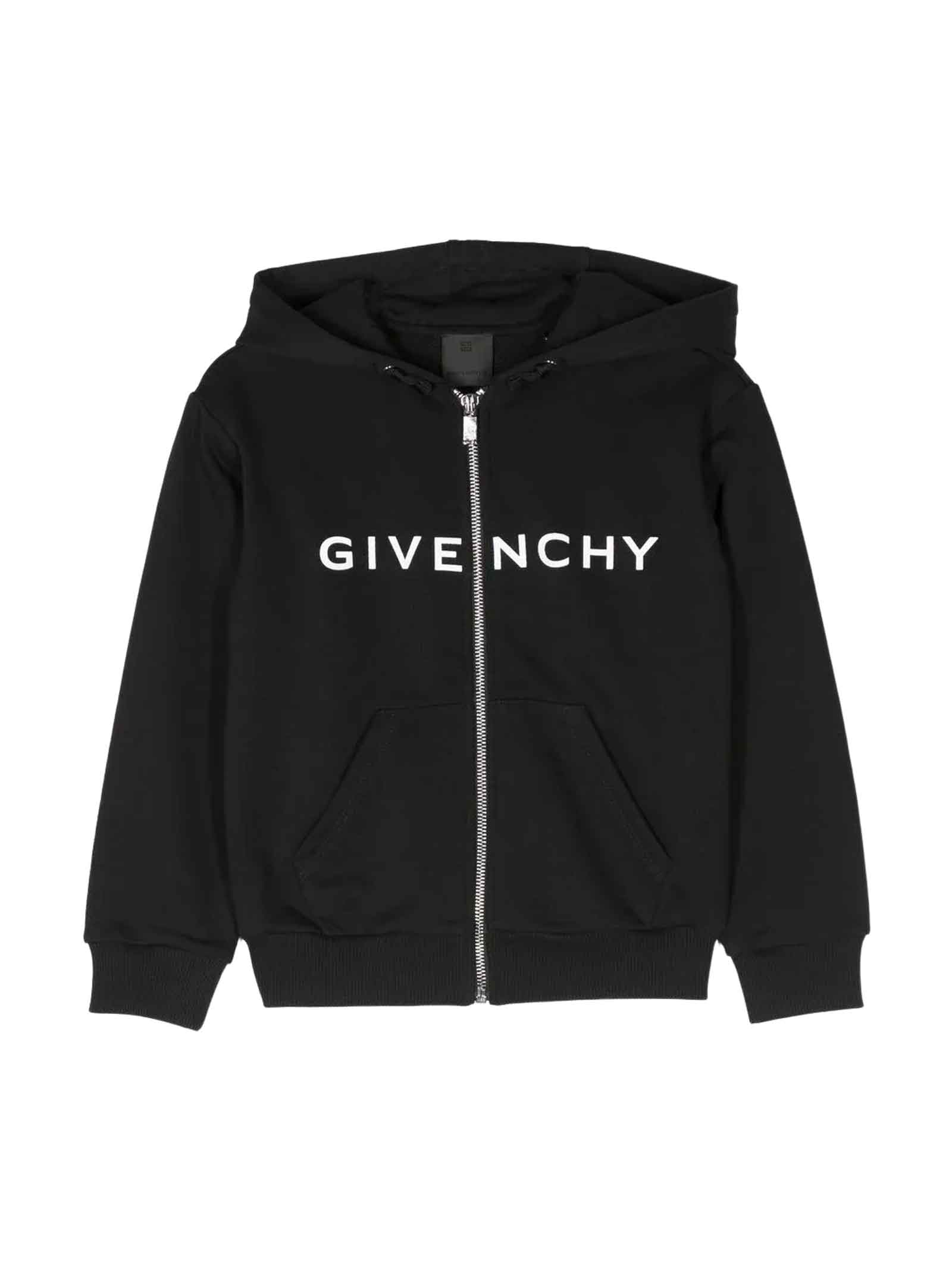 Givenchy Kids' Black Sweatshirt Girl In Nero