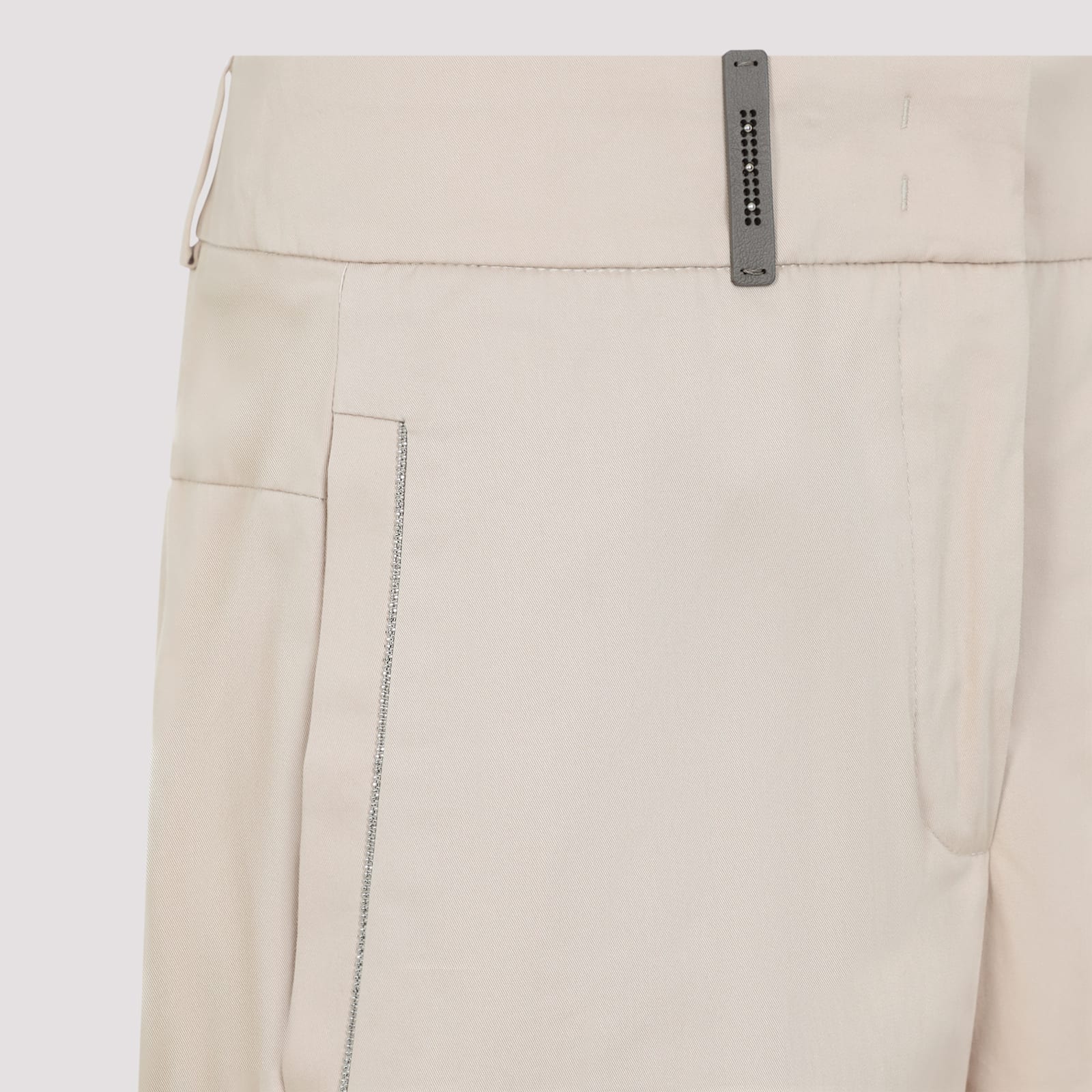 Shop Peserico Cotton Pants In Beige Ambrato