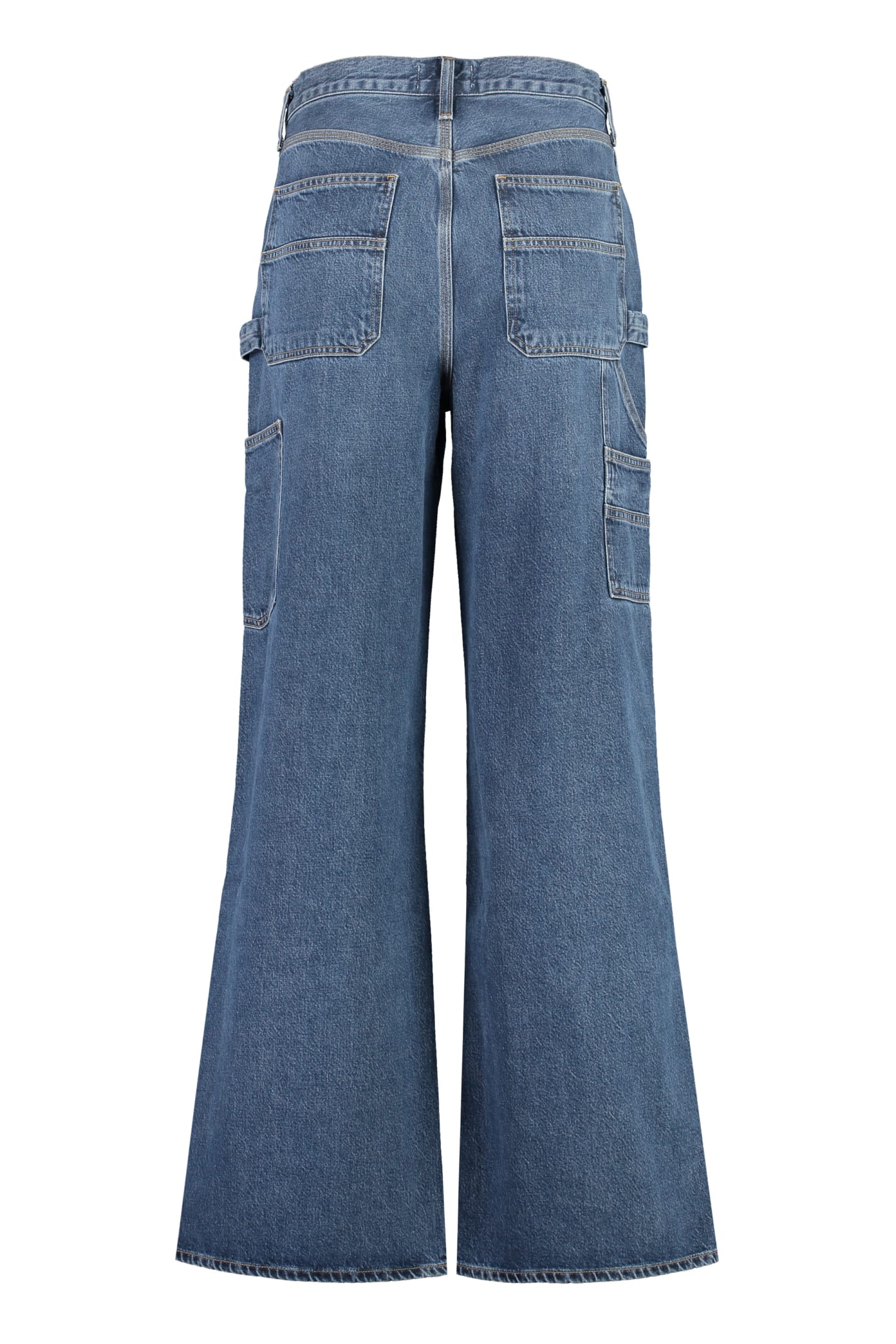 Shop Agolde Magda Carpenter Jeans In Denim