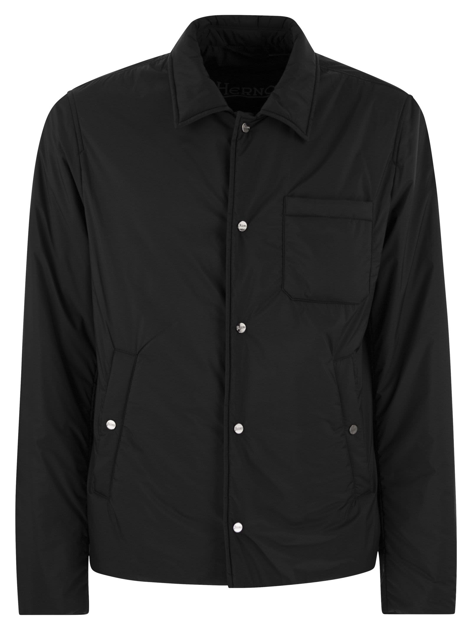 Shop Herno Shirt-cut Jacket In Ecoage In Black