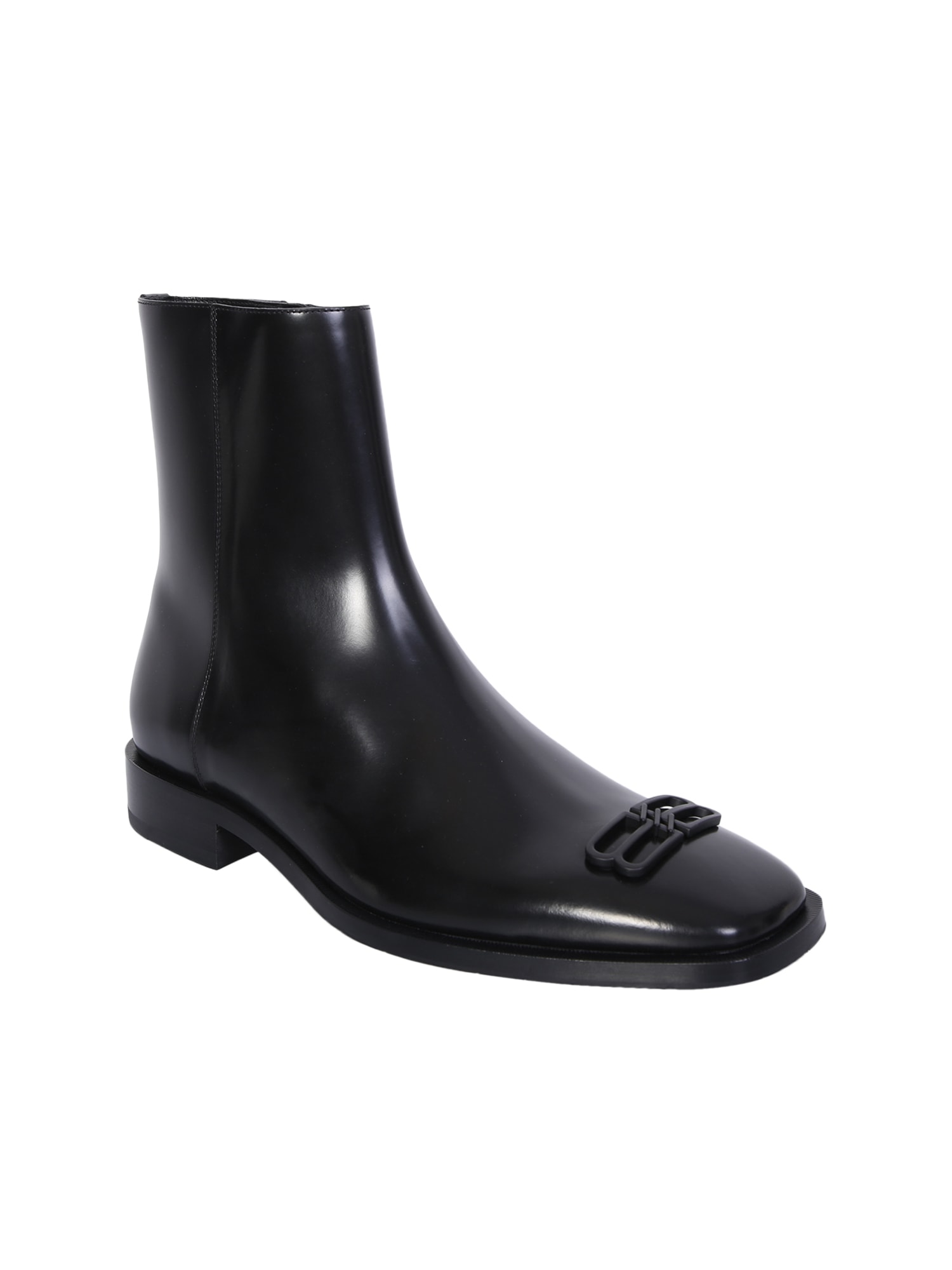 Shop Balenciaga Rim Leather Ankle Boots In Black