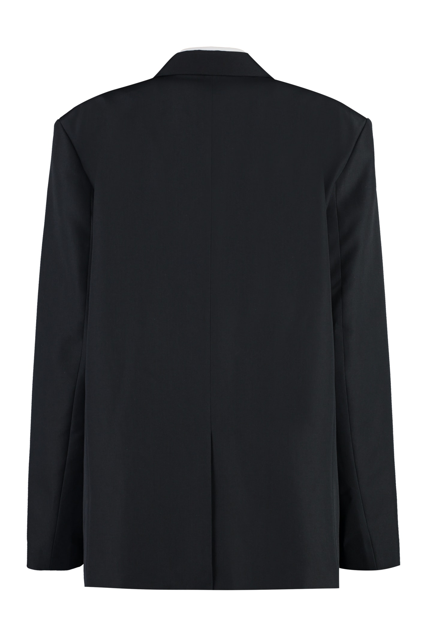 Shop Alexander Wang Wool Blend Blazer In Black