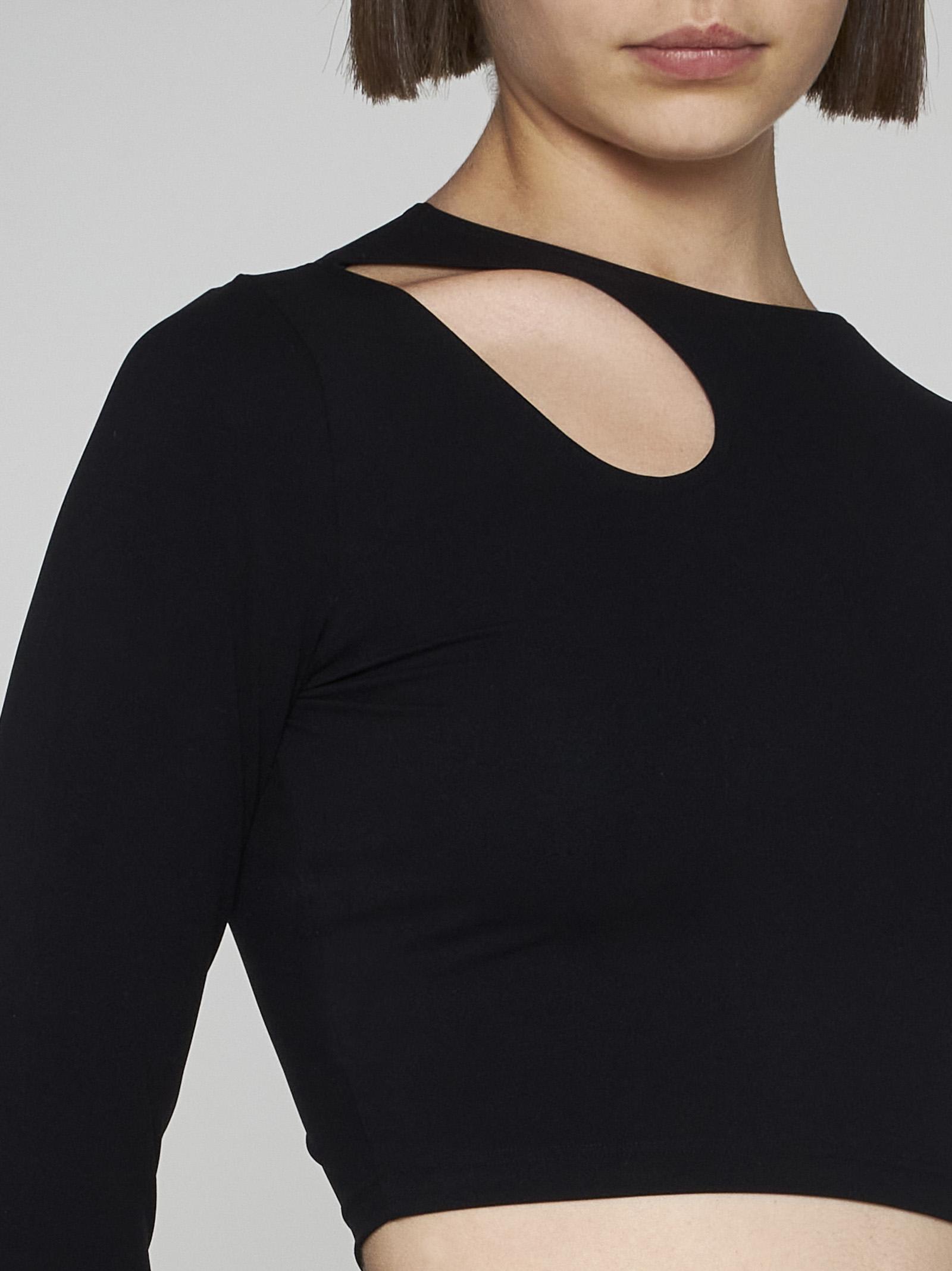 Shop Wolford Warm Up Cropped Top In Black