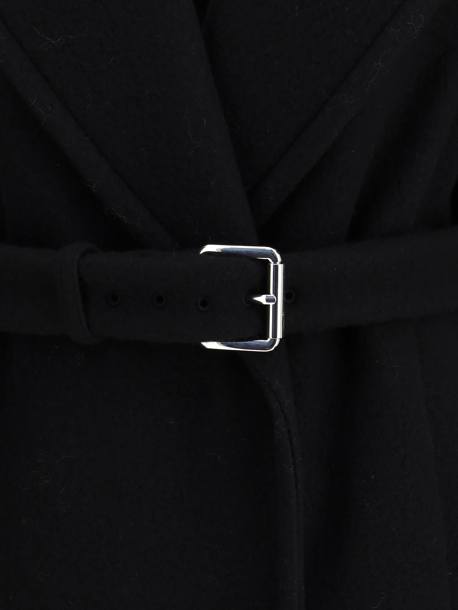 Sportmax Zebra Coat Double-faced Pure Wool In Black