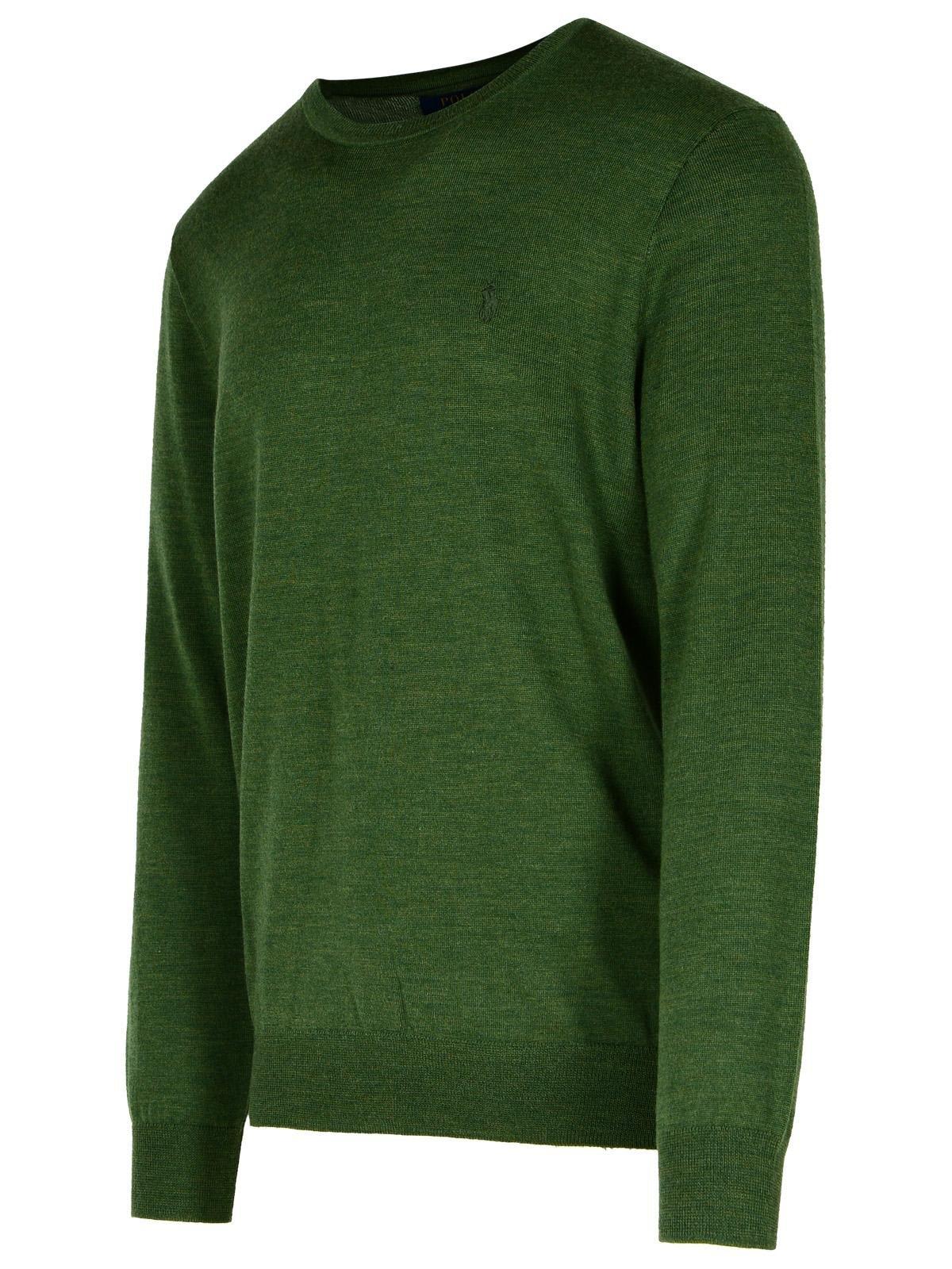 Shop Ralph Lauren Logo Embroidered Crewneck Jumper In Medium Green