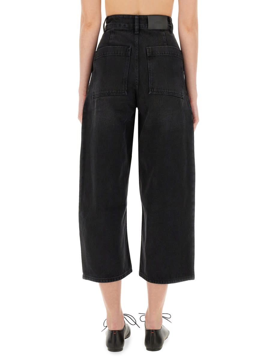 Studio Nicholson Wide Leg Denim Jeans With Belt Loops In Black