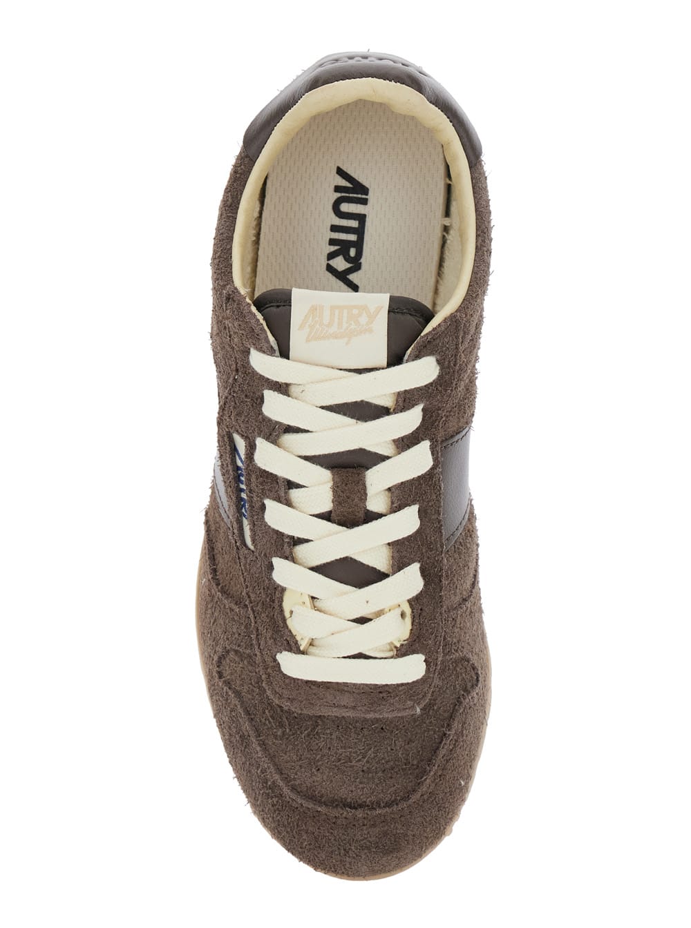 Autry Windspin Panelled Brushed Suede Sneakers In Brown