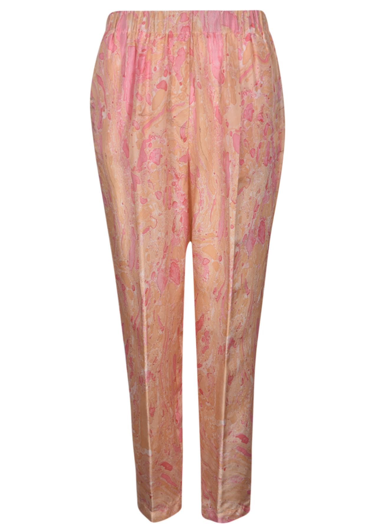 Shop Forte Forte Ribbed Waist Printed Trousers In Pink