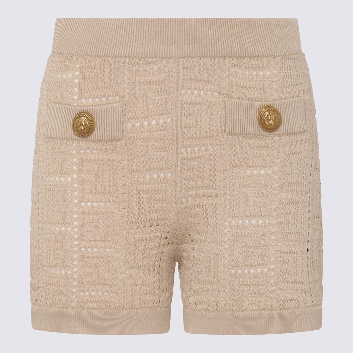 Shop Balmain Ficelle Viscose Knitted Shorts