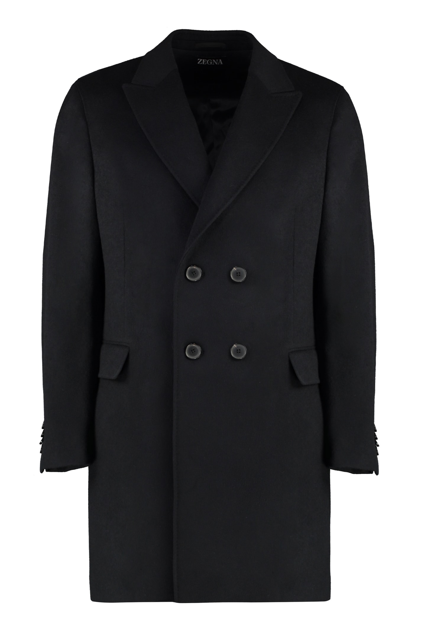 Wool Blend Double-breasted Coat