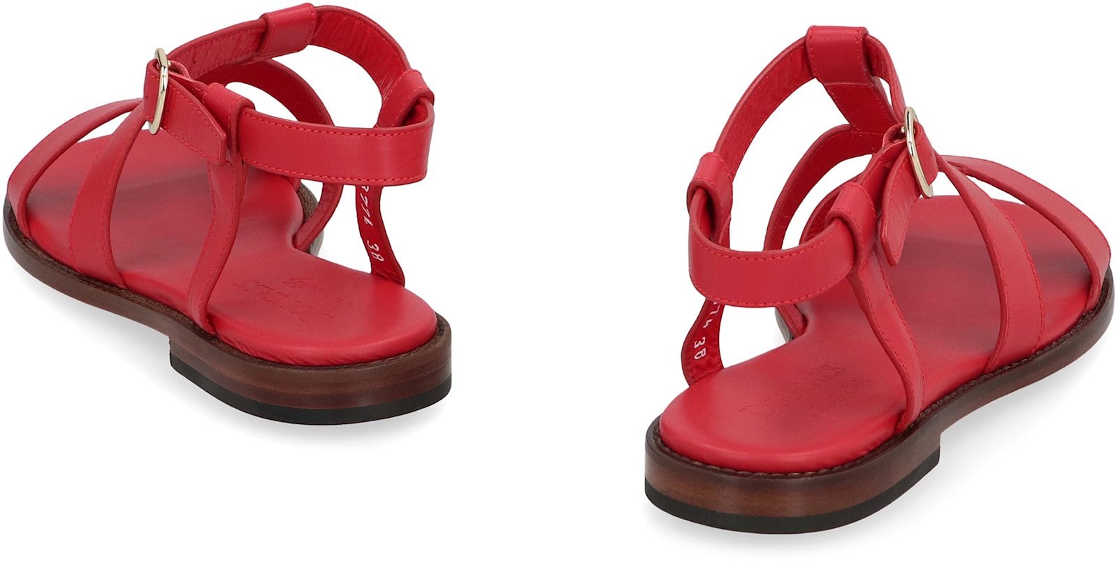Doucal's Urano Leather Sandals In Red