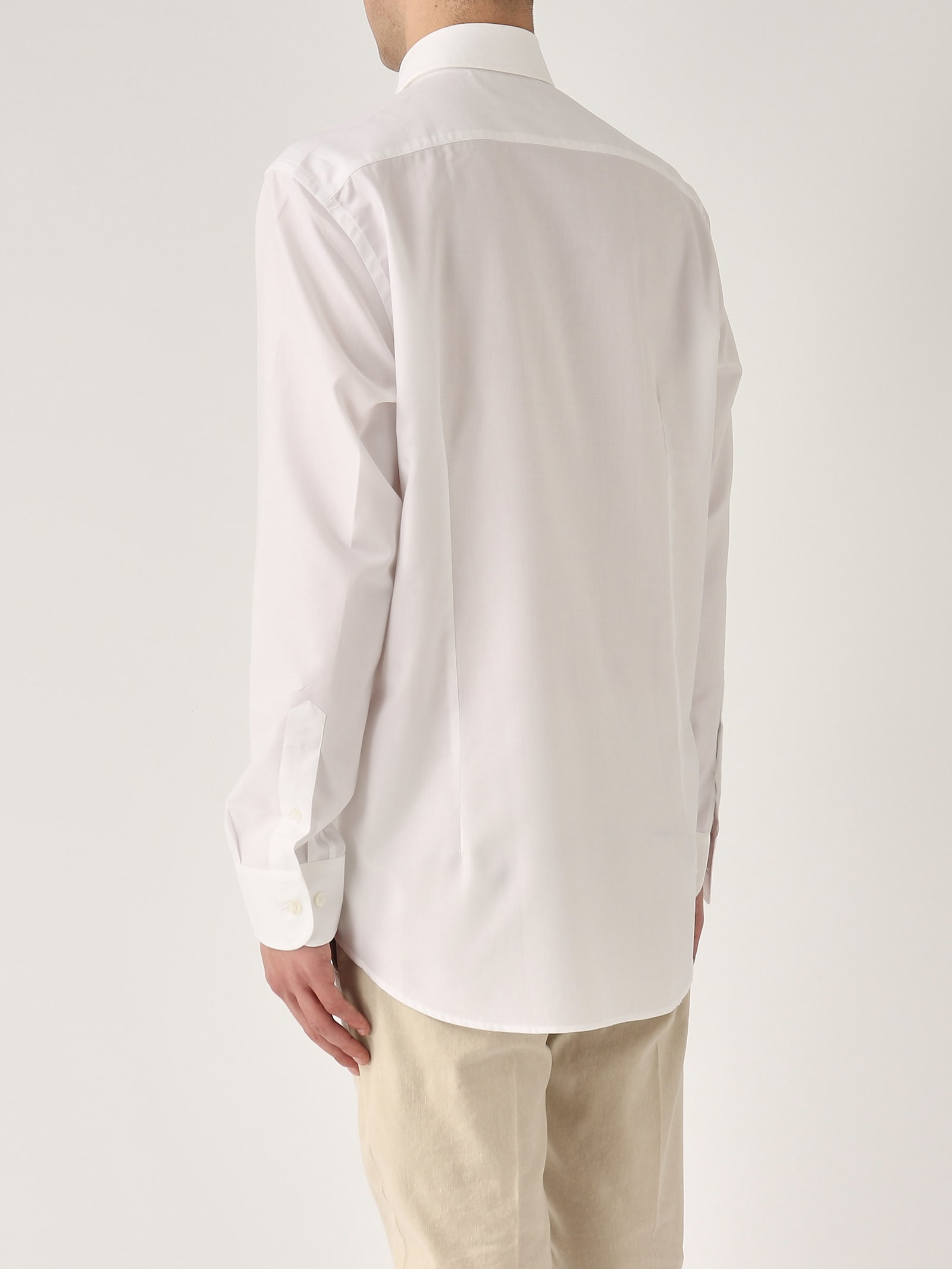 Etro Camicia Collo Francese Stretch Shirt In White