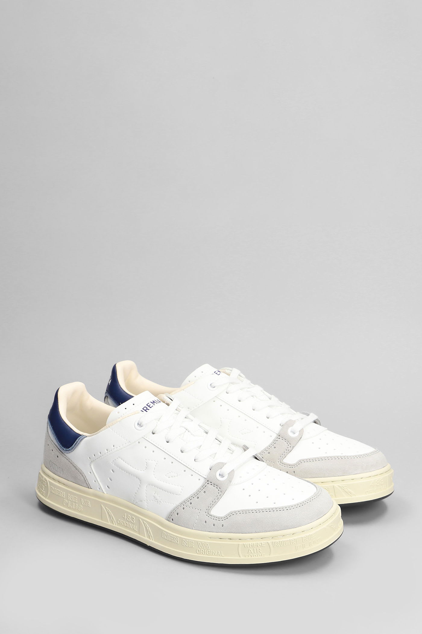 Premiata Quinn Sneakers In White Leather In White