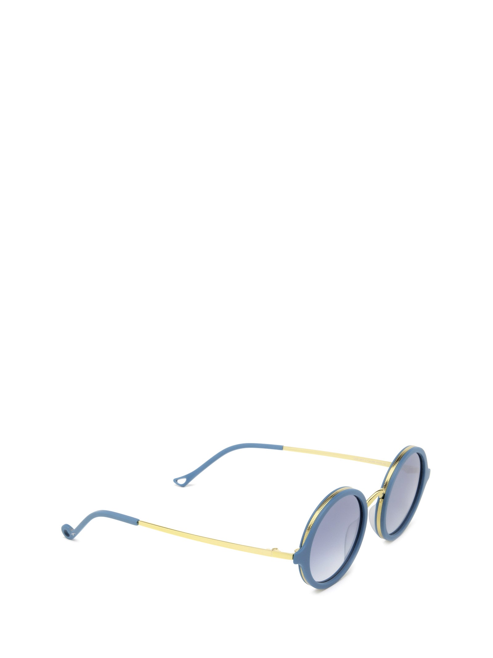 Shop Eyepetizer Des Art Petrol Blue Matt And Gold Sunglasses