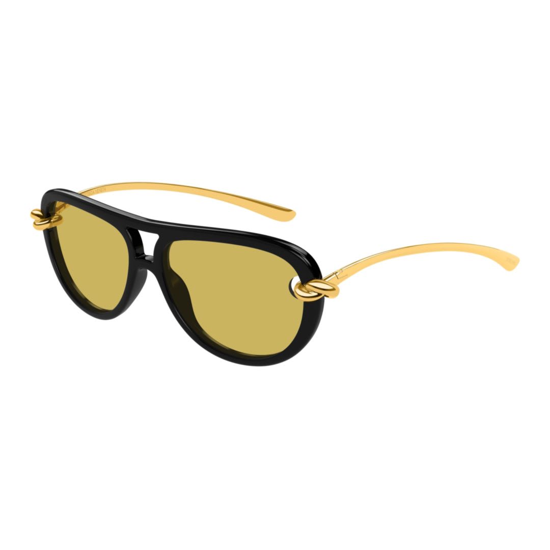 Bottega Veneta Aviator Knot Sunglasses In Yellow