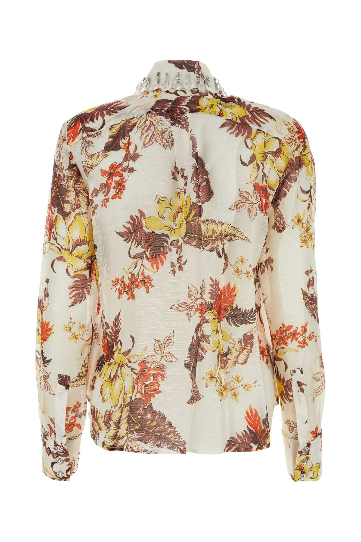 Shop Zimmermann Printed Linen Blend Matchmaker Tropical Shirt In Ivorytropicalfloral