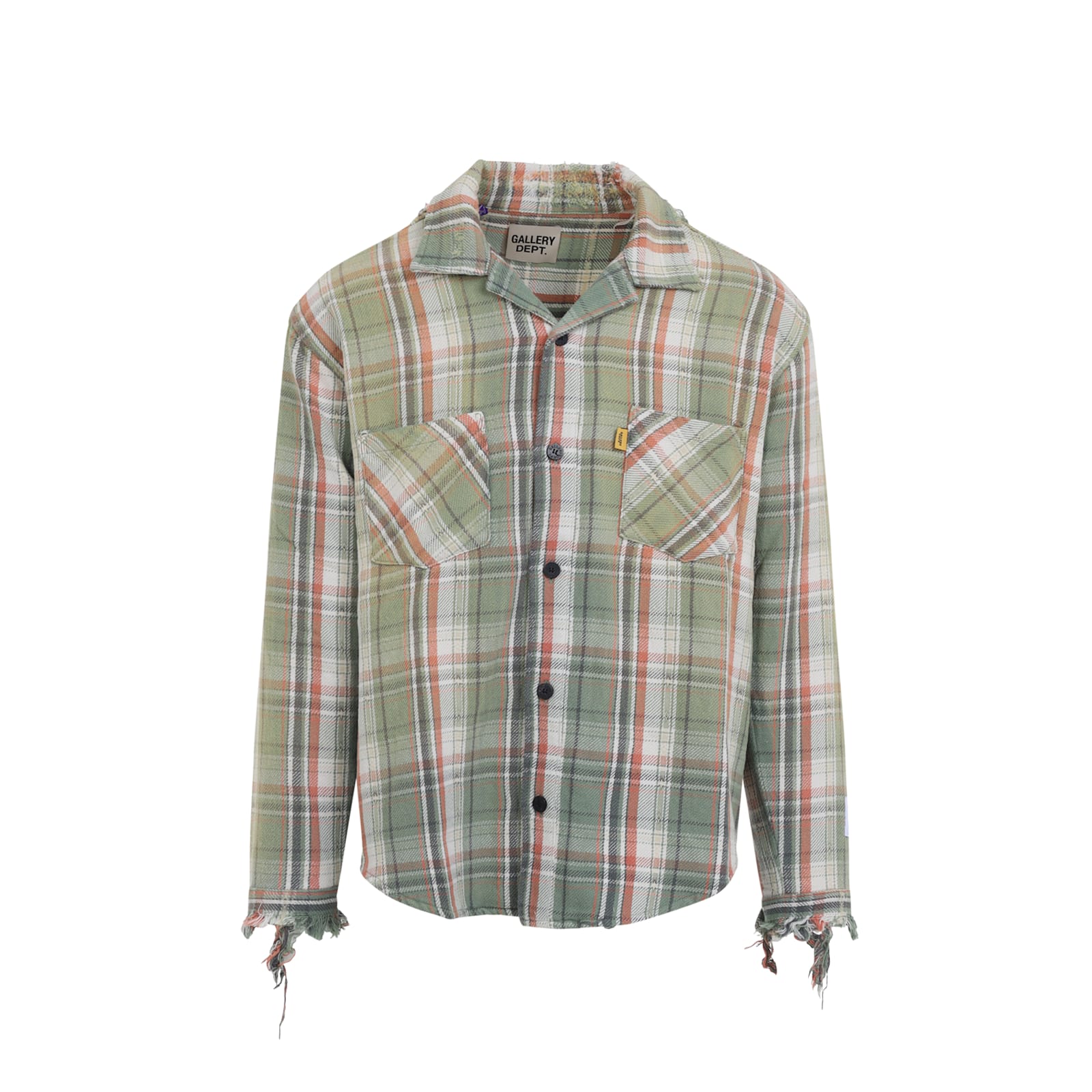 Gallery Dept. Mens Light Green Marley Plaid-print Cotton Flannel Shirt In Green