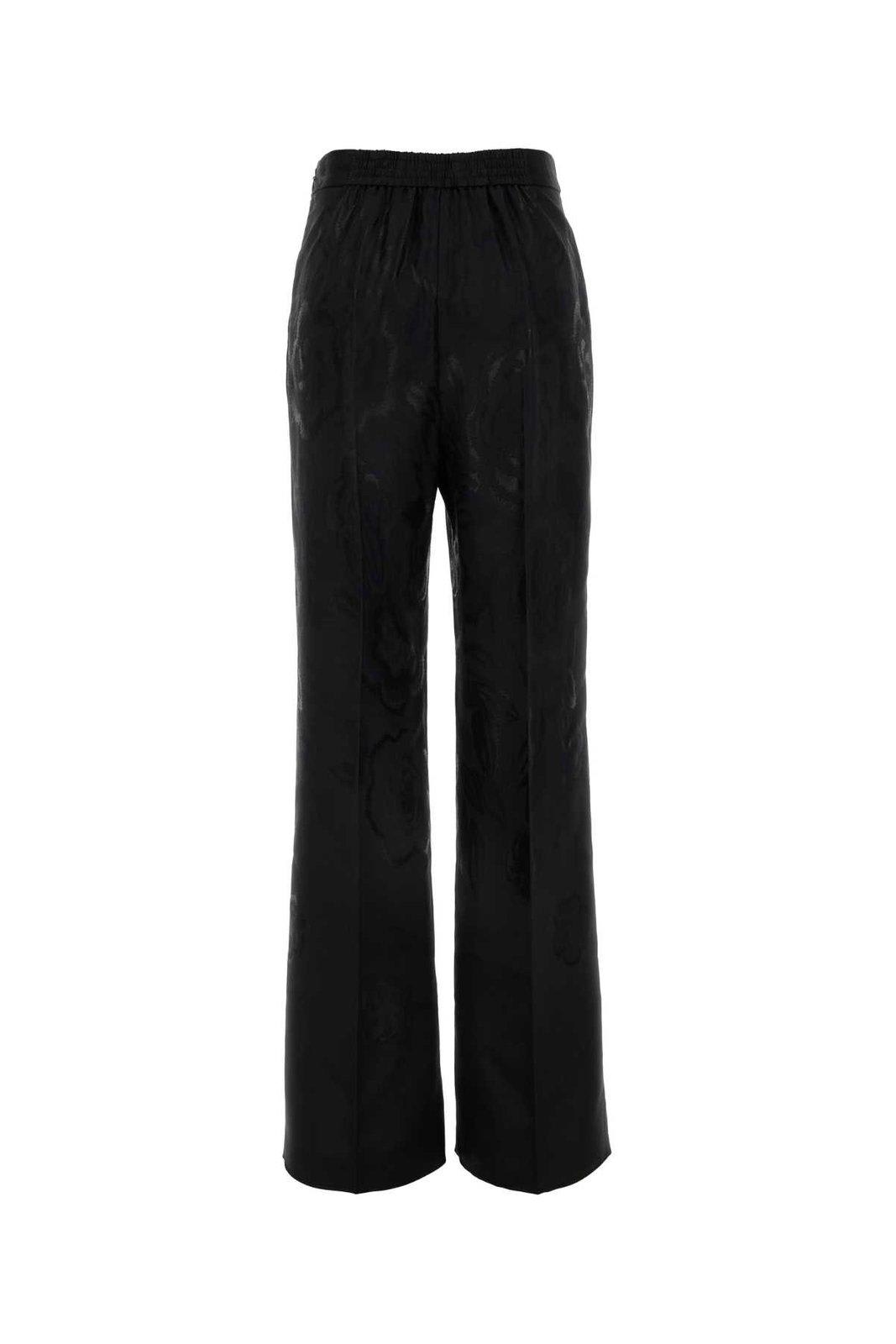 Shop Etro Jacquard Palazzo Trousers In Black