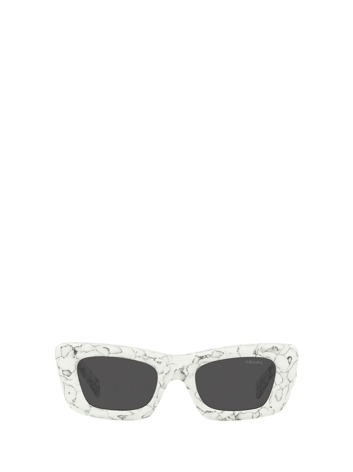 Prada Cat-eye Frame Sunglasses Sunglasses In 17d5s0 Matte White Marble