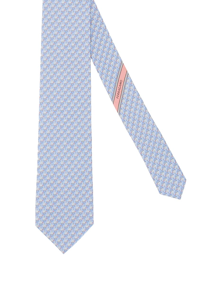 Ferragamo Patterned Silk Tie Slim Silhouette