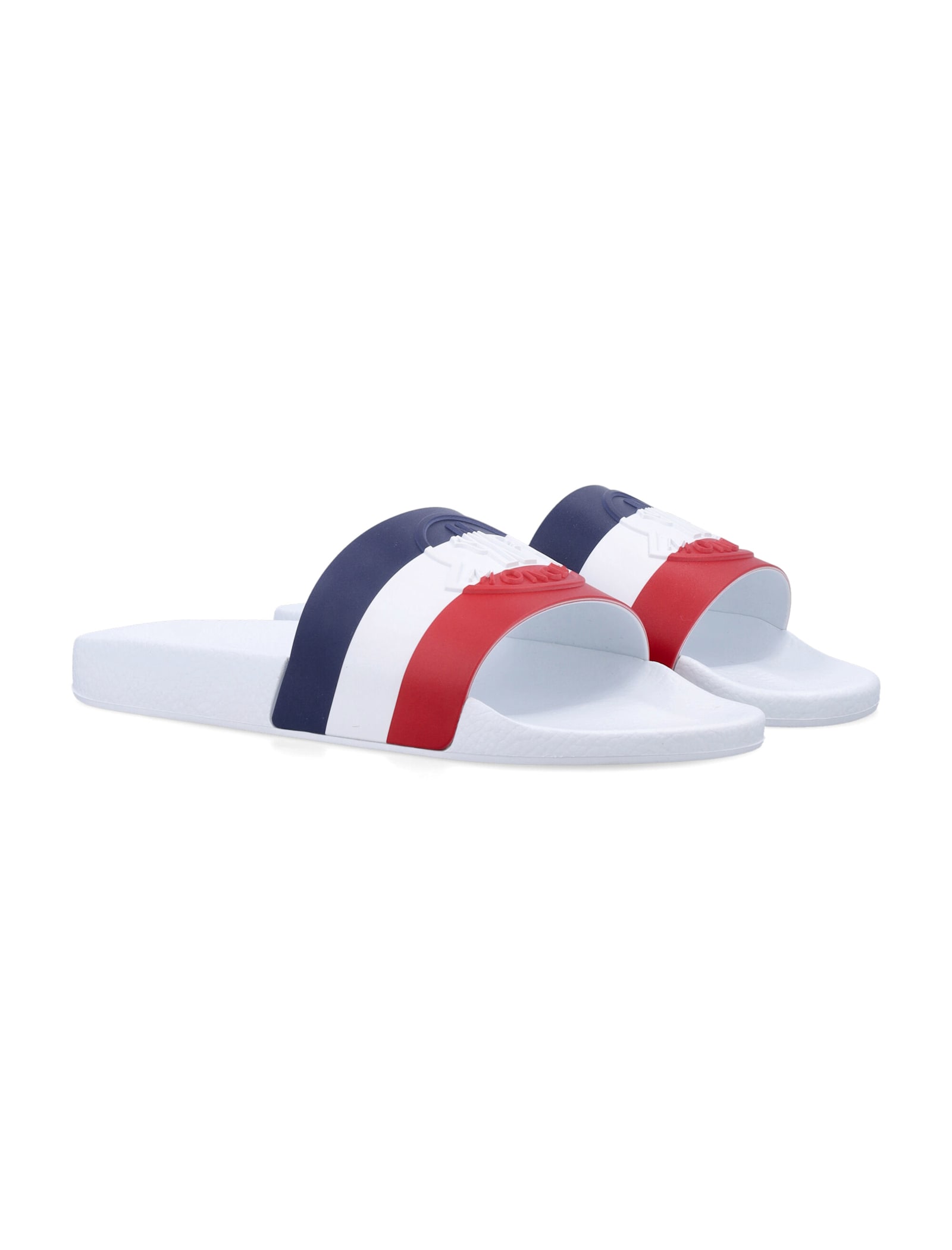 Shop Moncler Basile Slids Shoes In White