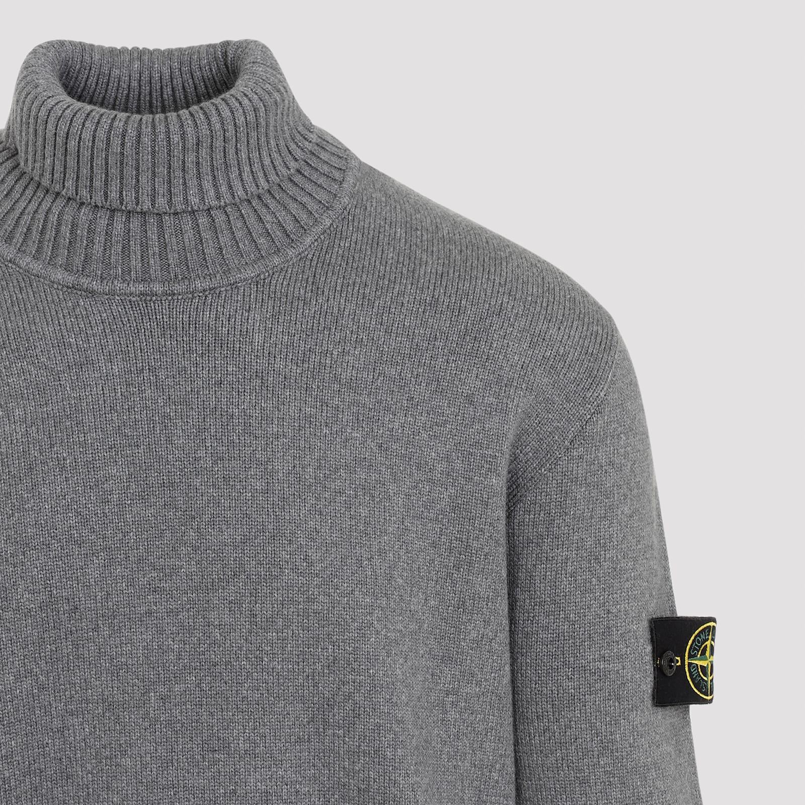 Shop Stone Island Cotton Pullover In Melange Grey