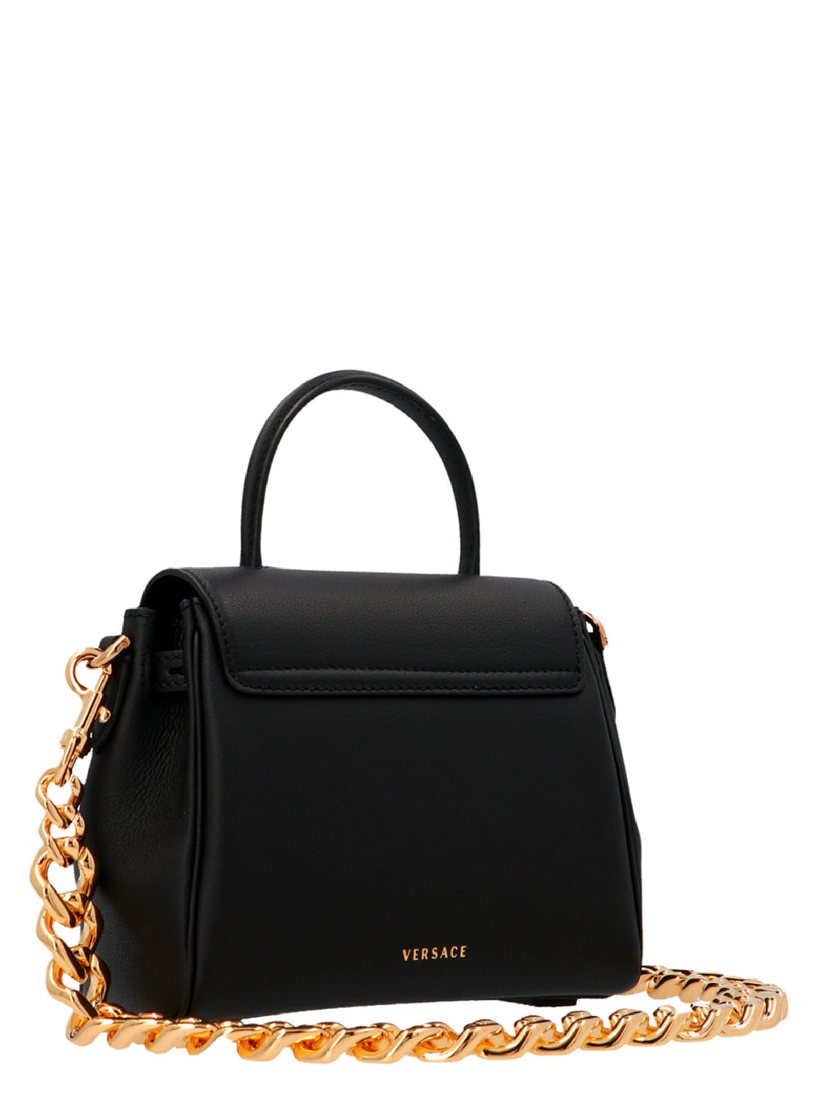 Shop Versace Medusa Handbag In Black