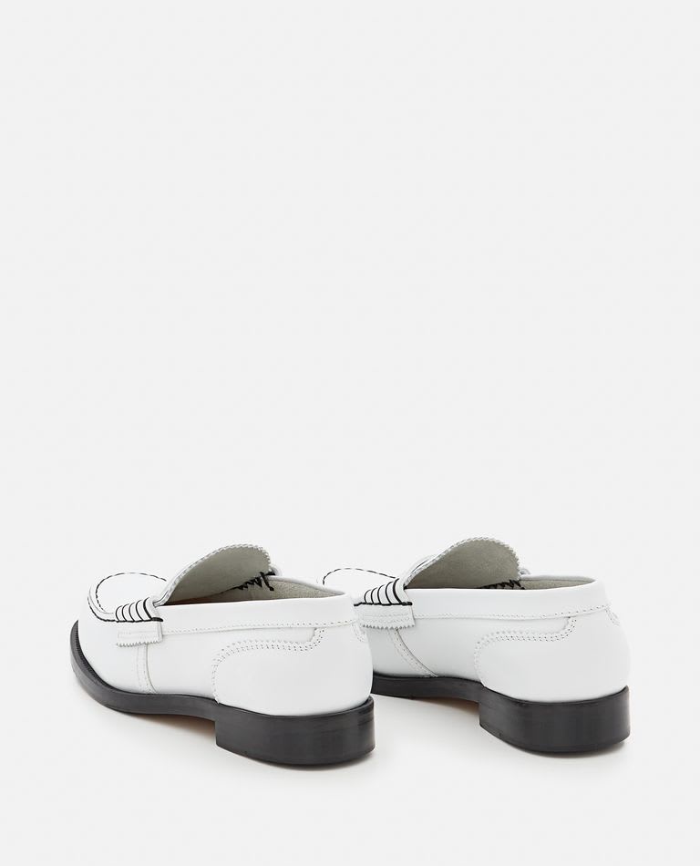 Shop College Leather Moccassin In White