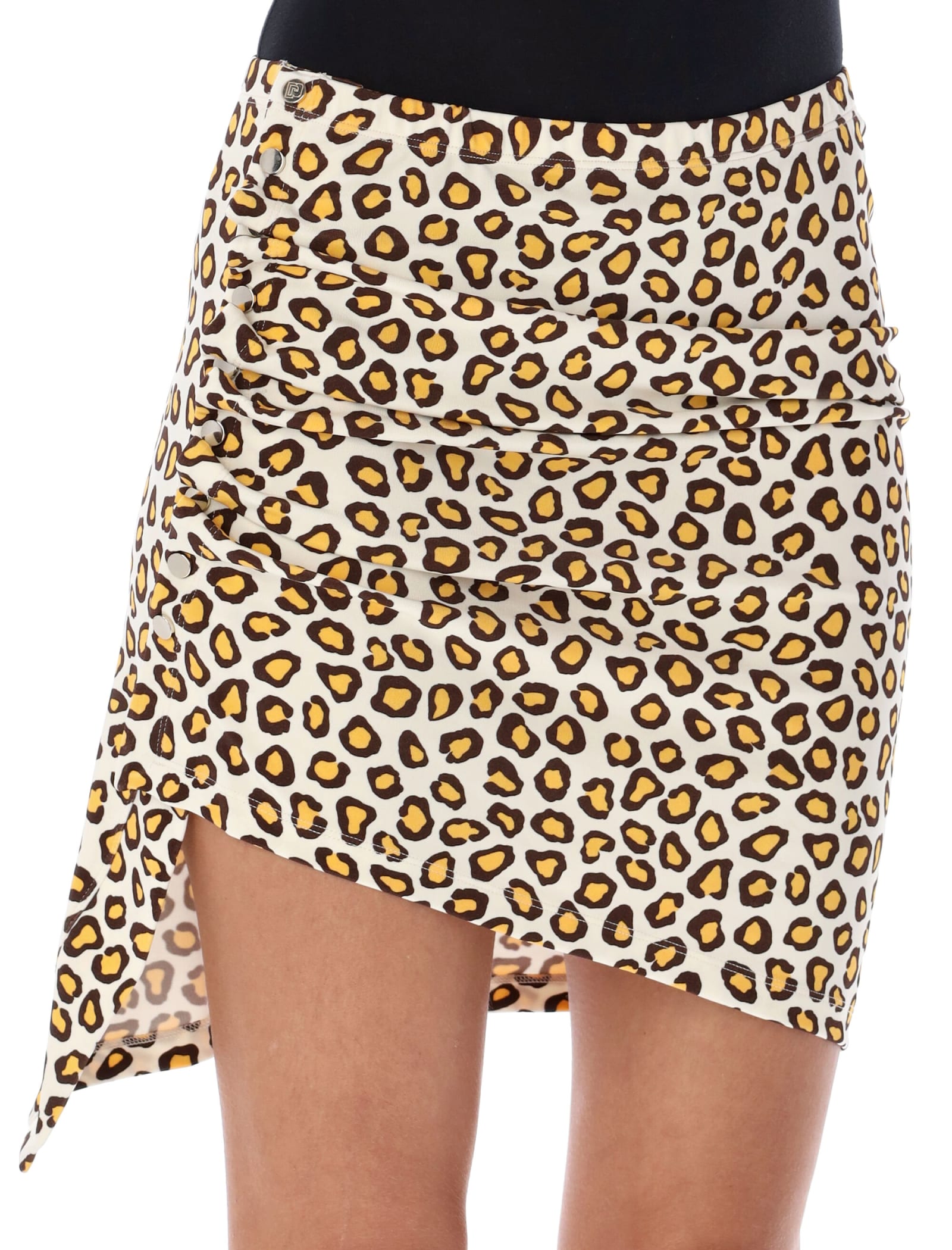 Shop Paco Rabanne Leopard Printed Skirt