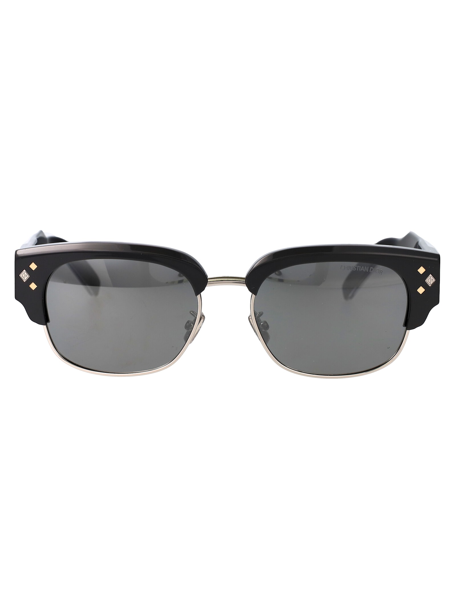 Shop Dior Cd Diamond C1u Sunglasses In 45a4 Grey/other / Smoke Mirror