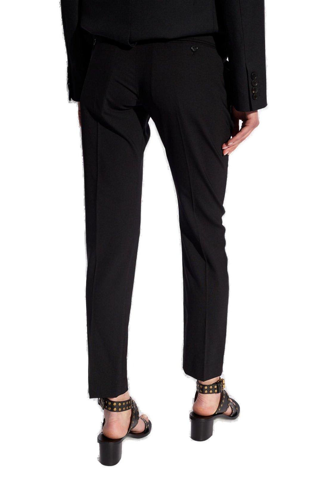 Shop Isabel Marant Pleated Slim Pants In Bk Black