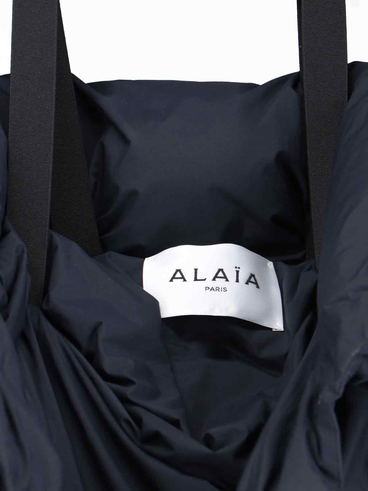 Shop Alaïa Maxi Neck Down Jacket In Black