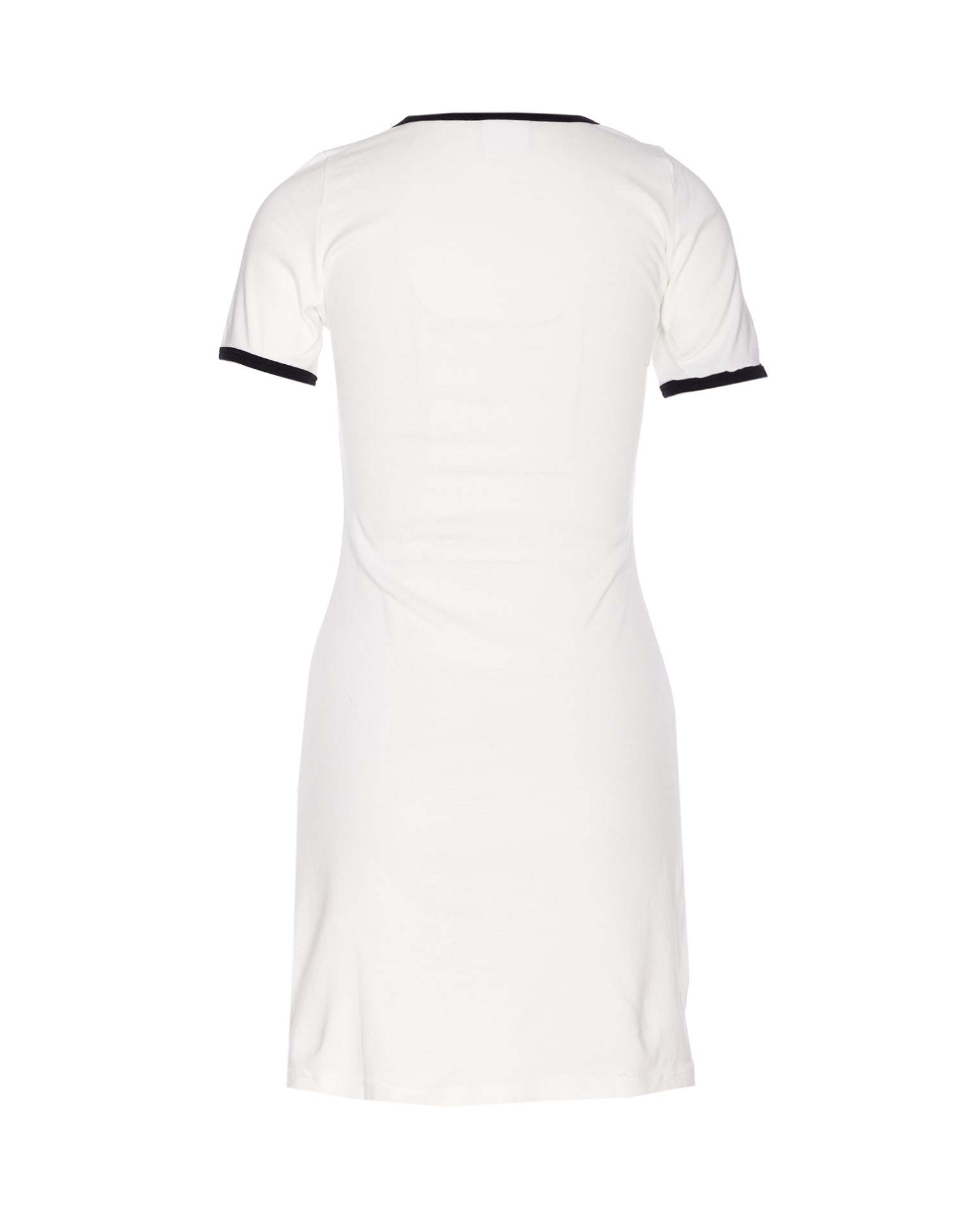 Courrèges Ribbed Cotton Mini Dress With Logo Embroidery In White