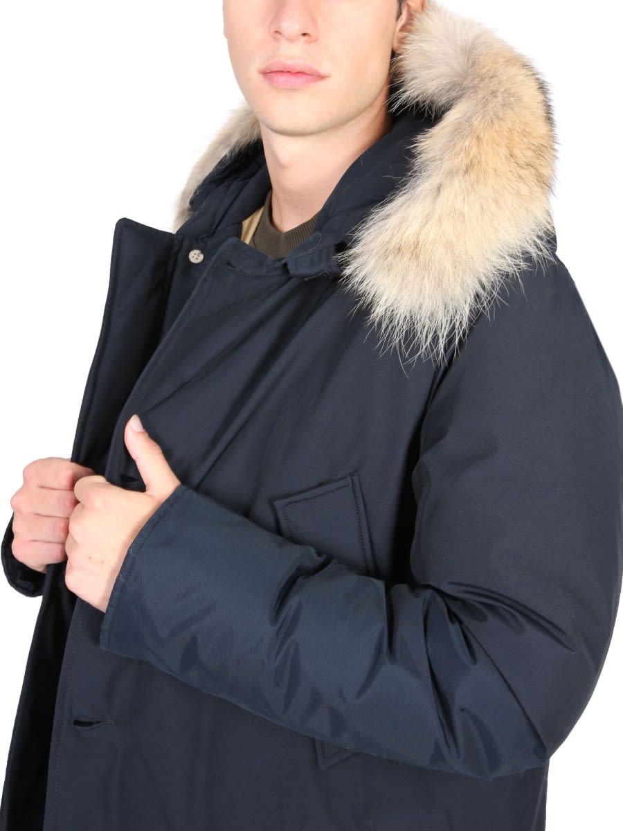 Woolrich Arctic Detachable Fur Parka Clothing In Mlb Melton Blue