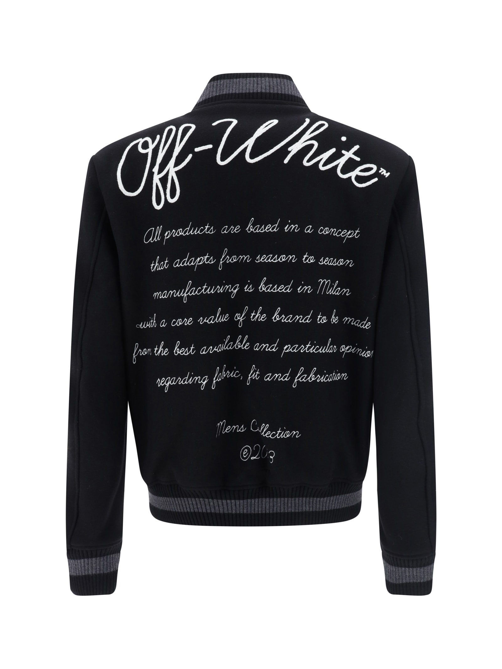 Shop Off-white College Jacket In Black/white