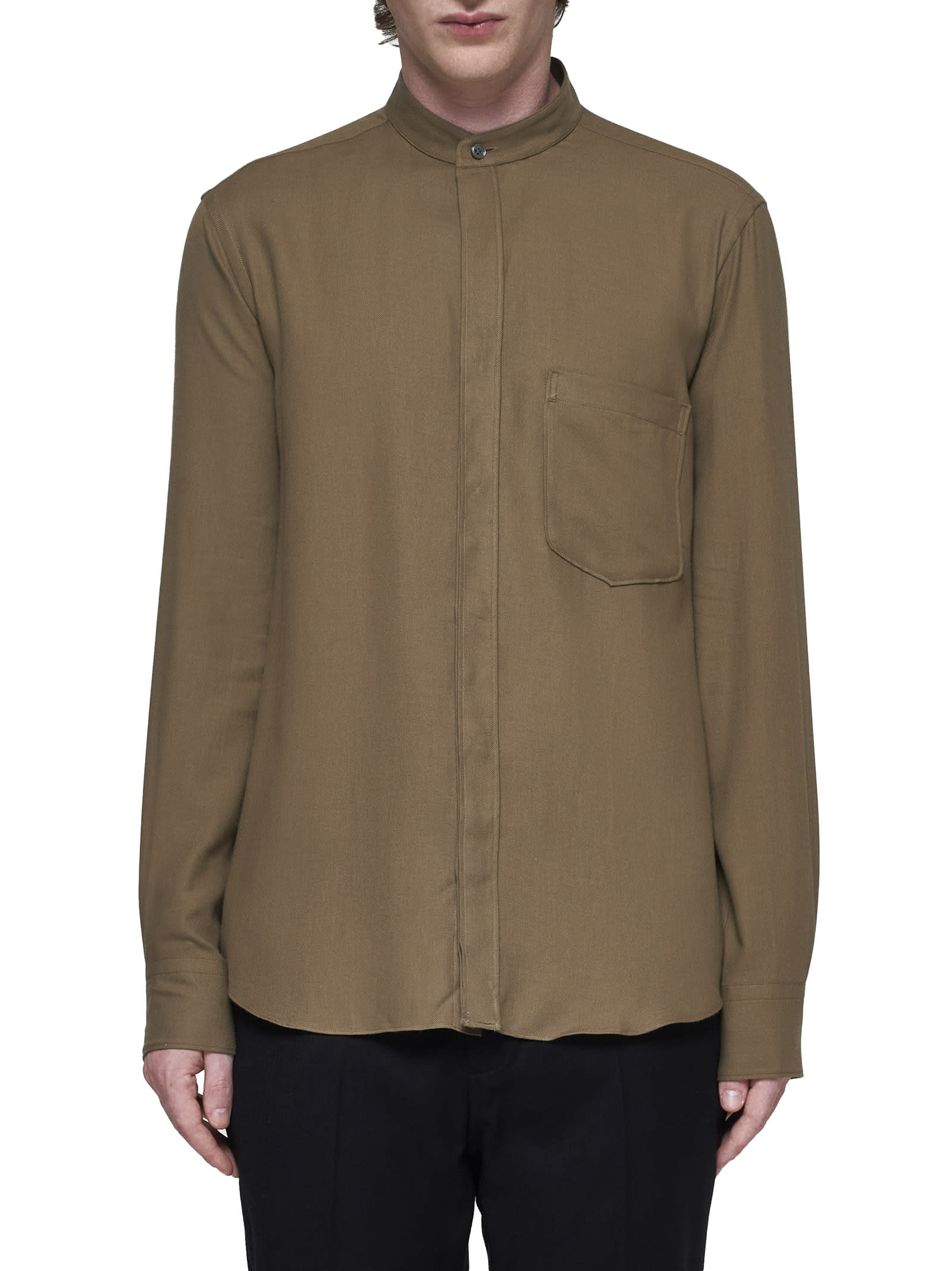 Shop Zegna Shirt In Verde Medio Unito