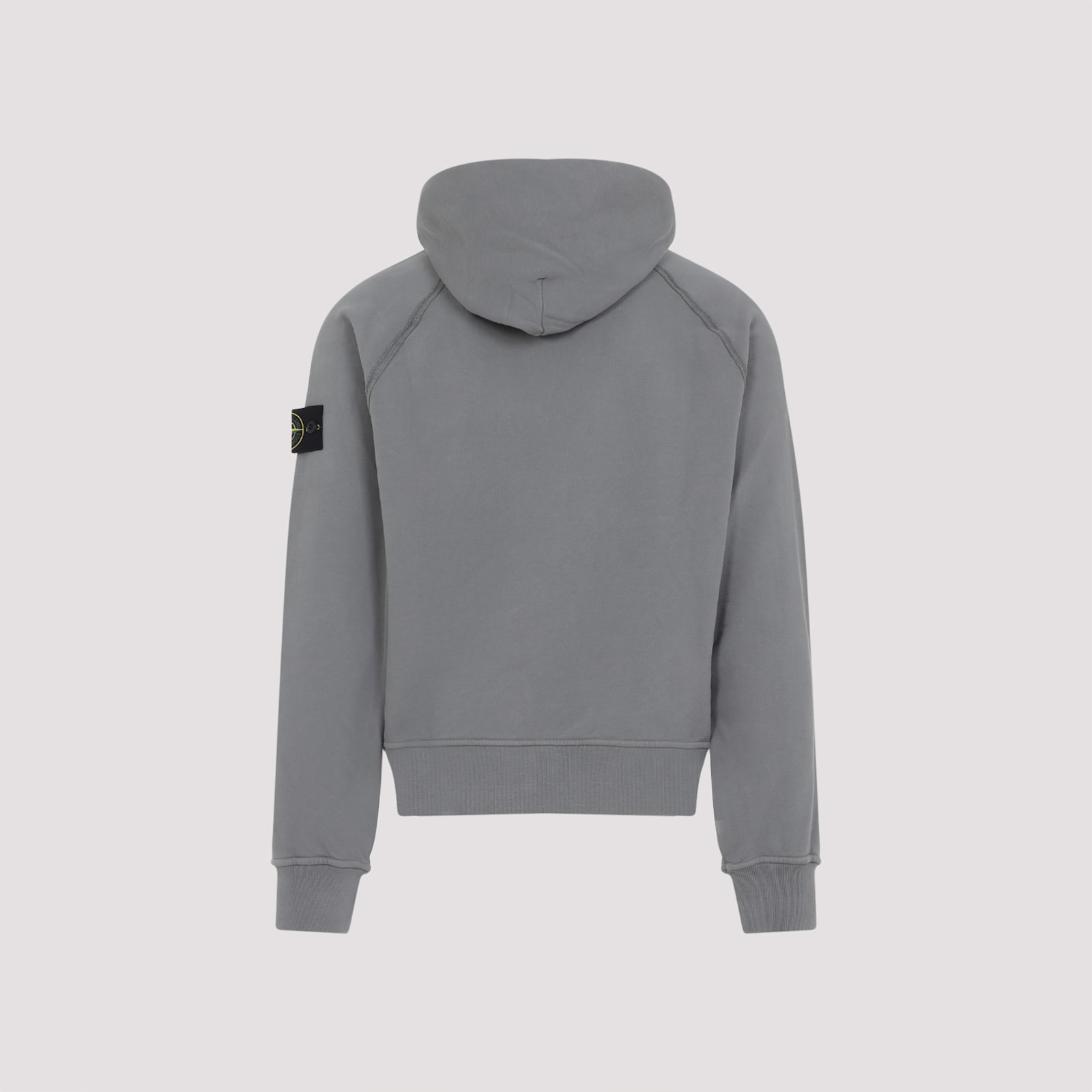 Stone Island Relaxed-fit Hooded Sweatshirt With Distinctive Patch In Gray