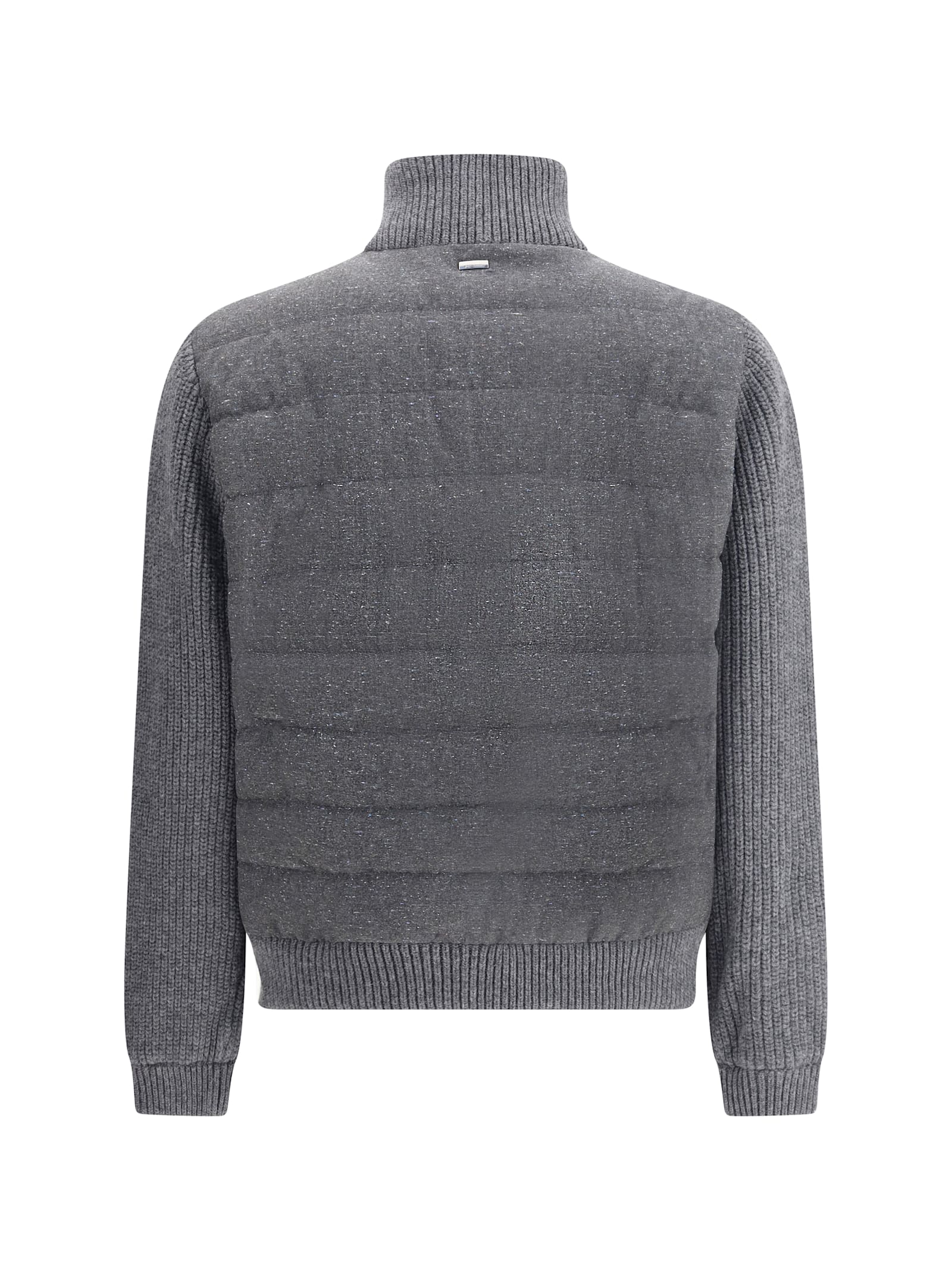 Herno Wool Bomber Jacket In Gray