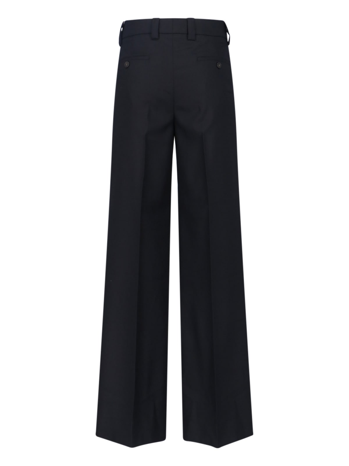 Incotex Wide Leg Trousers Button Detail In Black