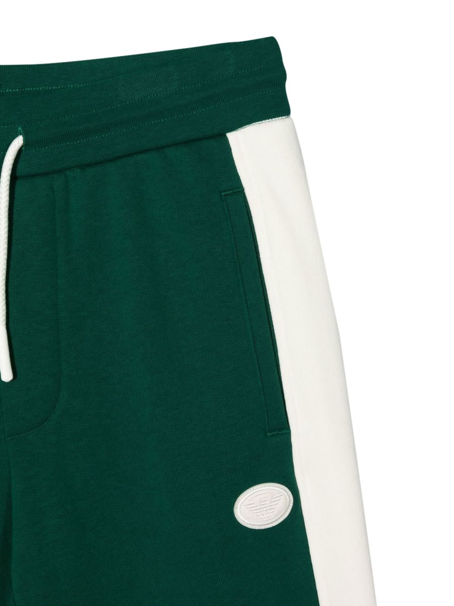 Emporio Armani Color-block Track Pants In Green
