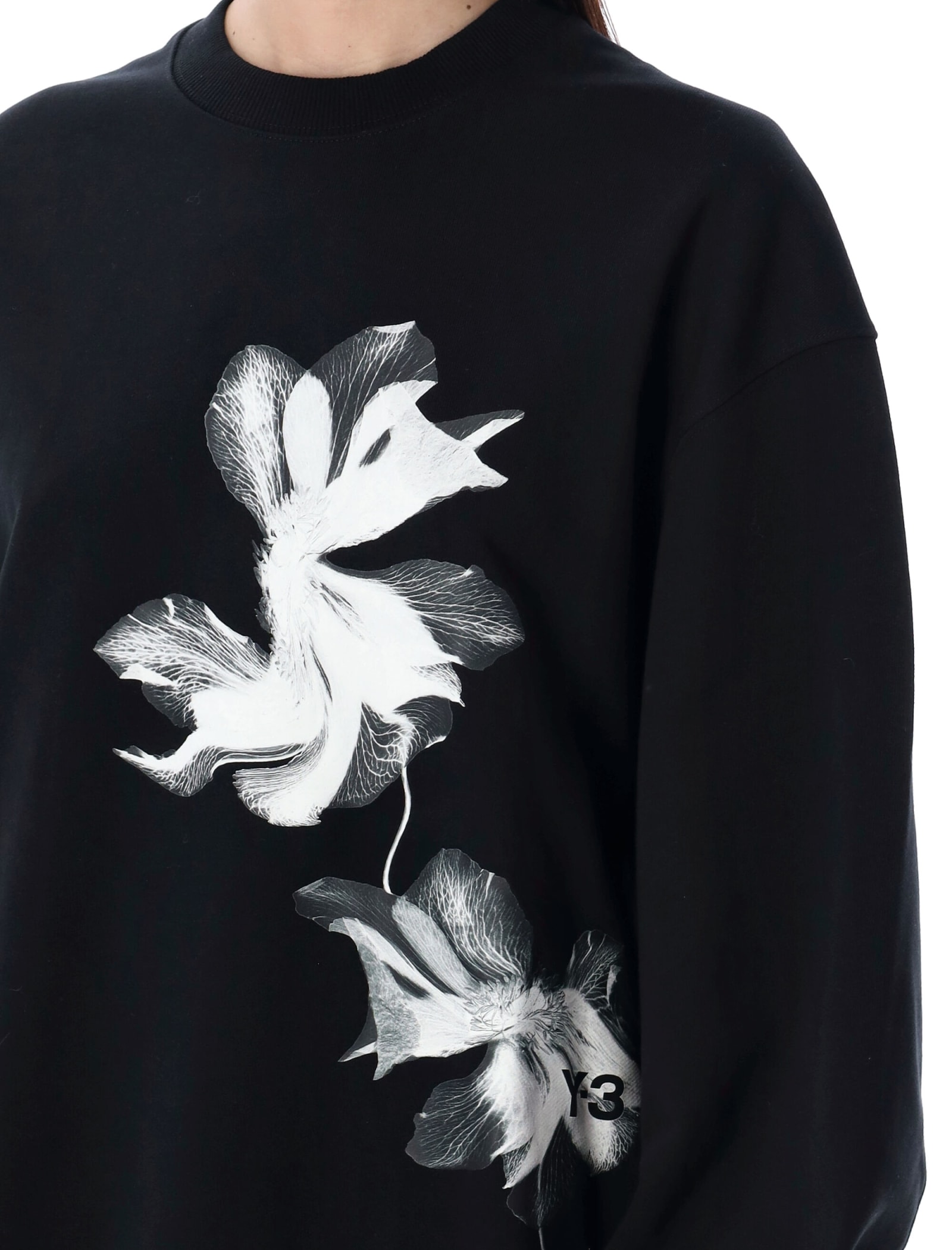 Shop Y-3 Graphic French Terry Sweatshirt In Black