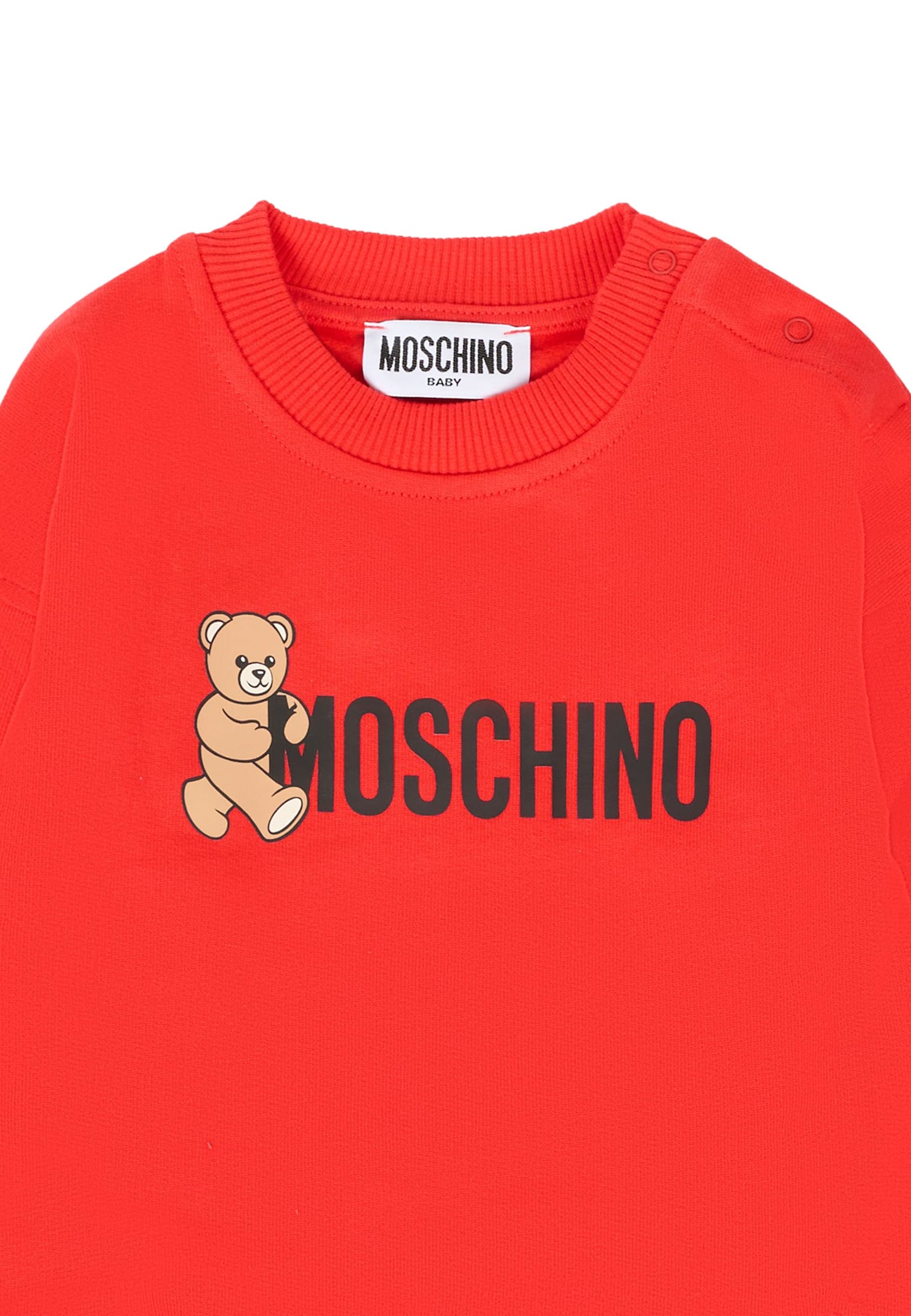 Moschino Red Sweatshirt For Babykids With Logo In Red