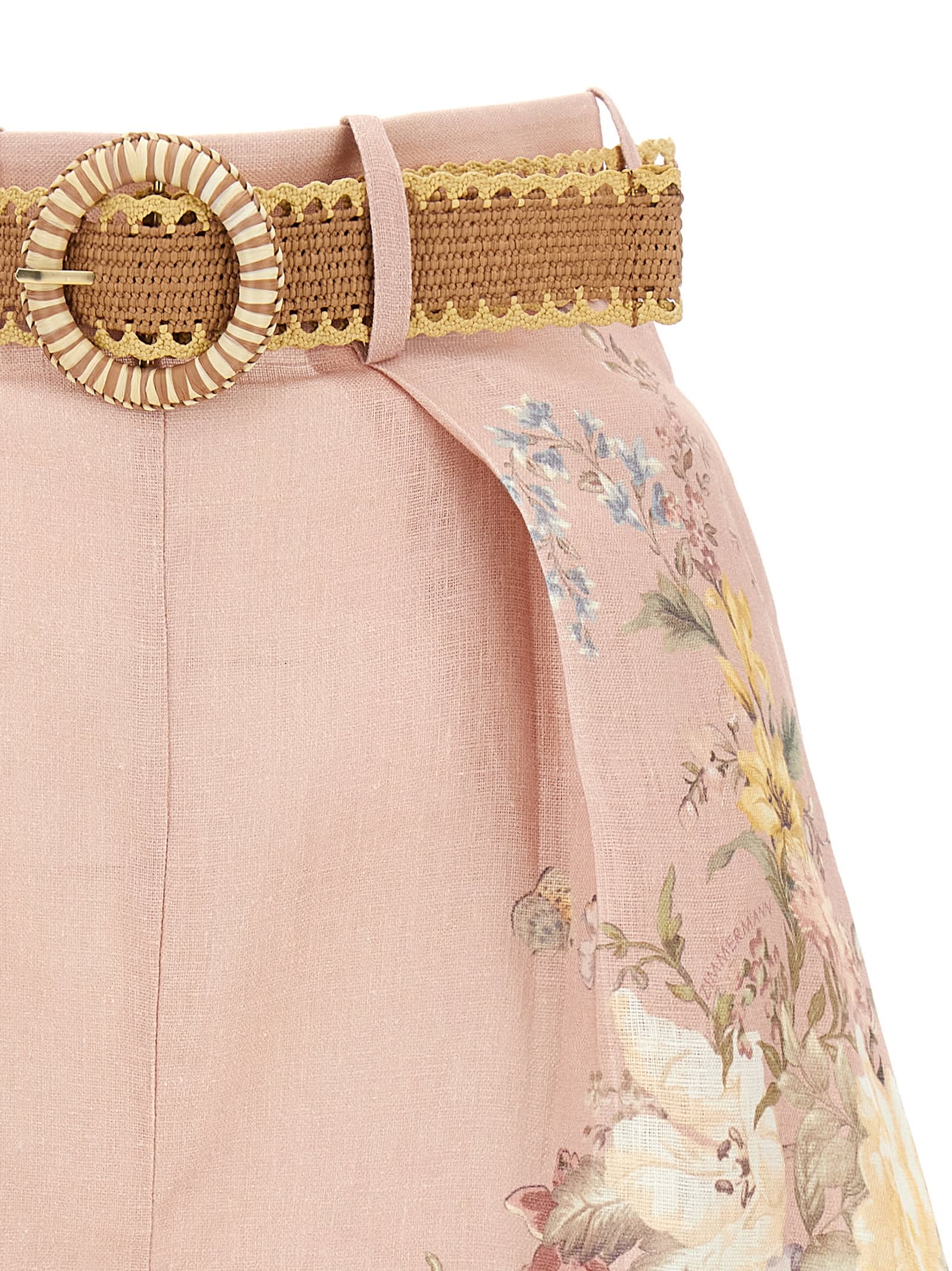 Shop Zimmermann Waverly Tuck Shorts In Pink