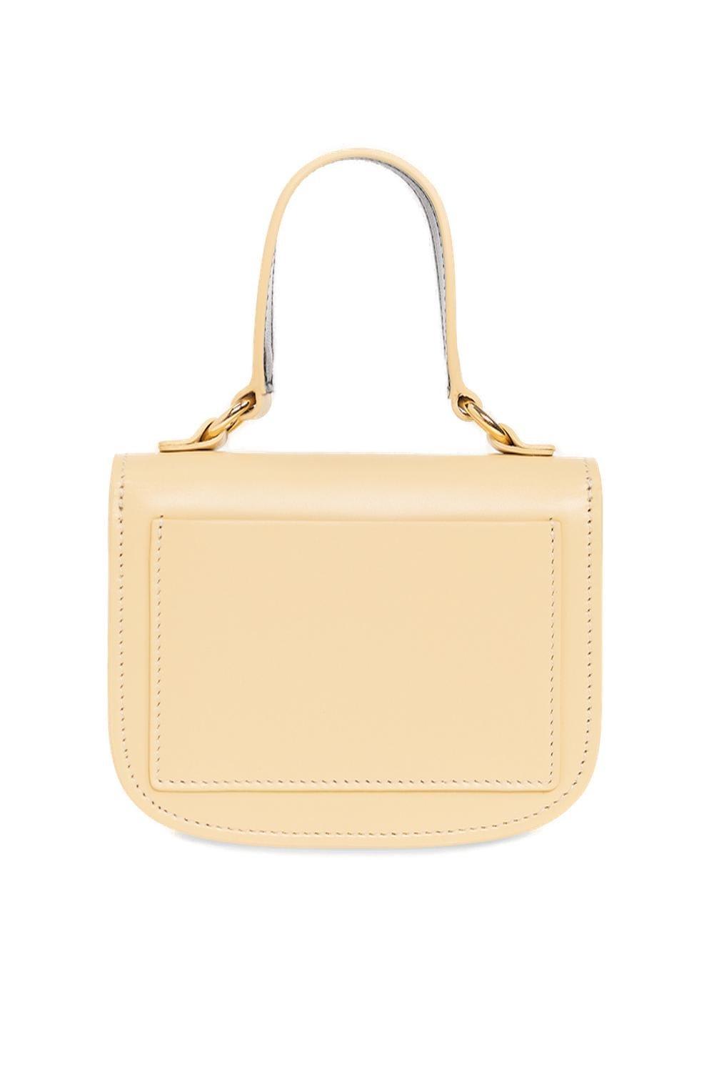Jil Sander Logo Print Top Handle Shoulder Bag In Beige