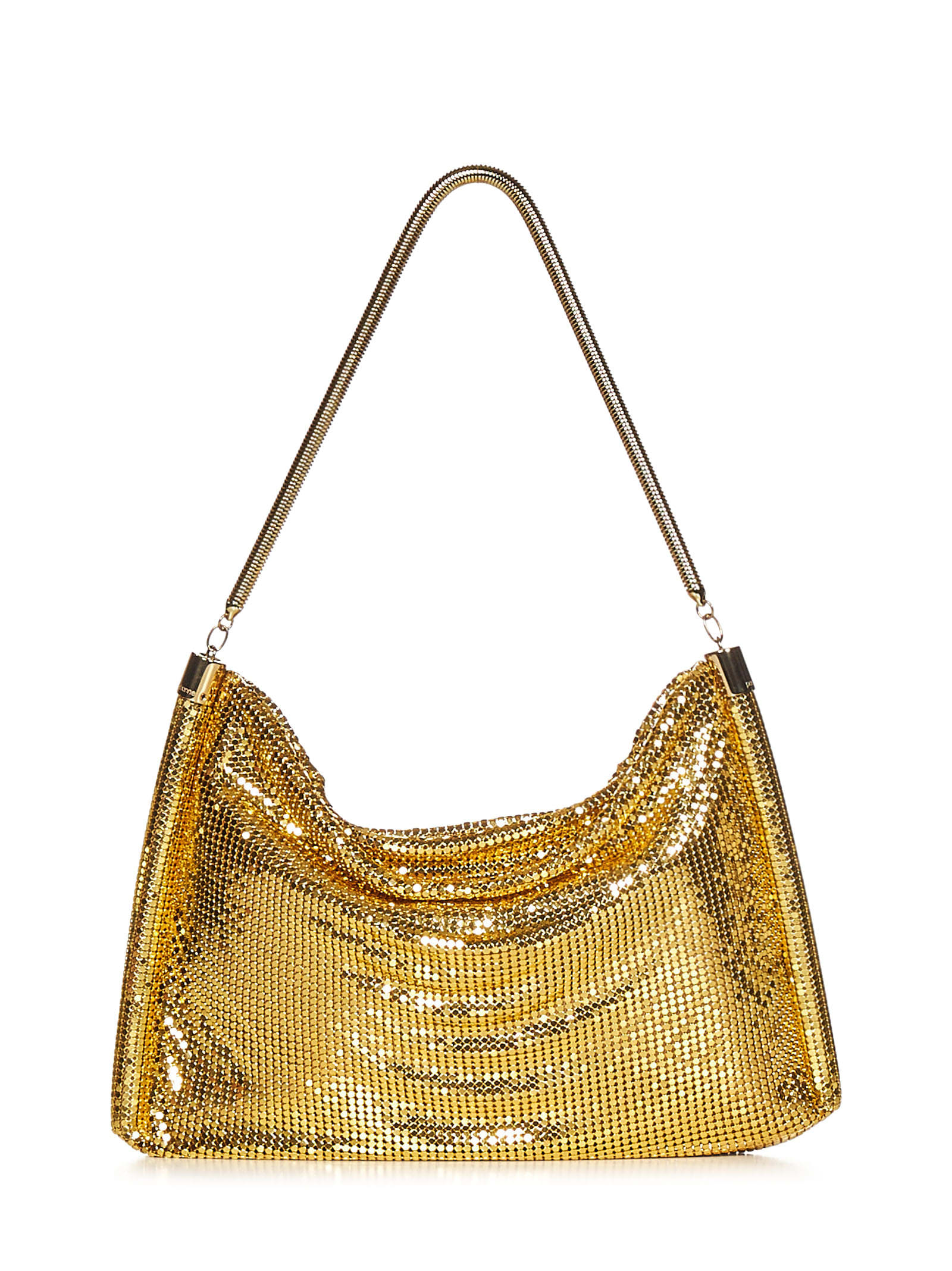 Shop Rabanne Paco Pixel Tube Shoulder Bag In Gold