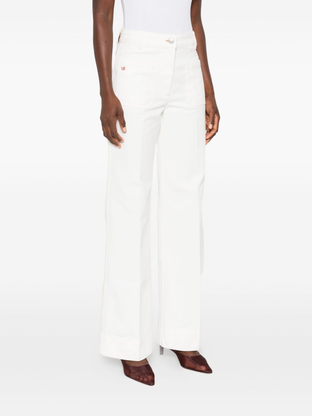 Victoria Beckham Straight-leg Jeans In Organic Cotton In Neutral