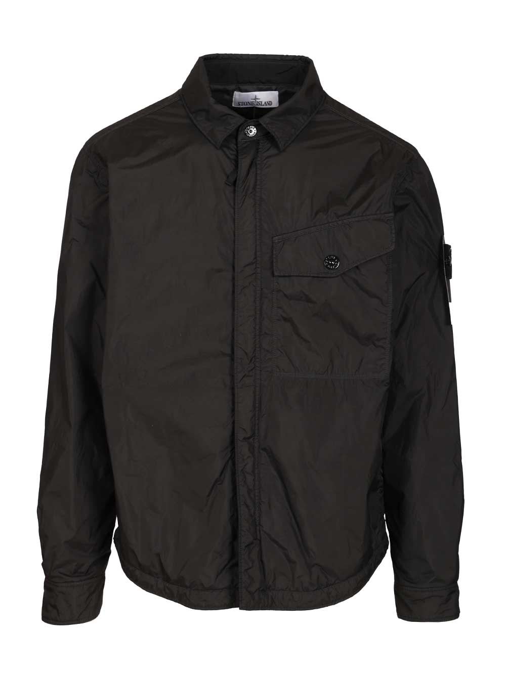 Stone Island Lightweight Hooded Jacket In Black
